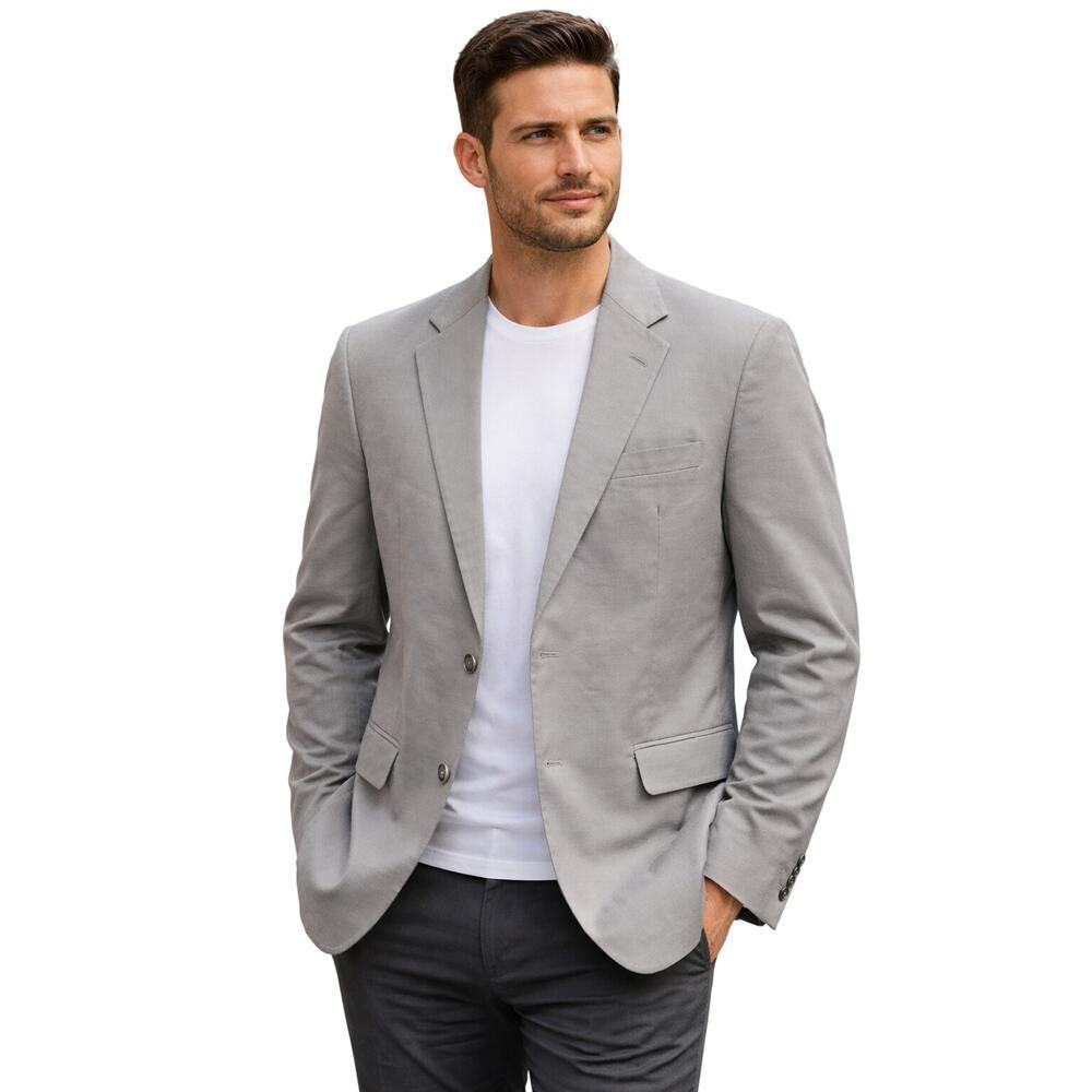 Jos A Bank Size 44 Long Tall Grey Wool Blend Suit Blazer